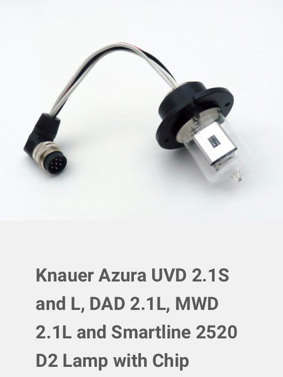 Knauer Azura UVD 2.1S and L, DAD 2.1L, MWD 2.1L and Smartline 2520 D2 Lamp with Chip